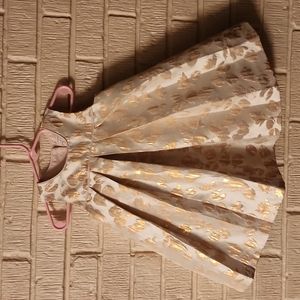 Catherine Malanderino -mini- cream and gold pleated dress  Size 18 months